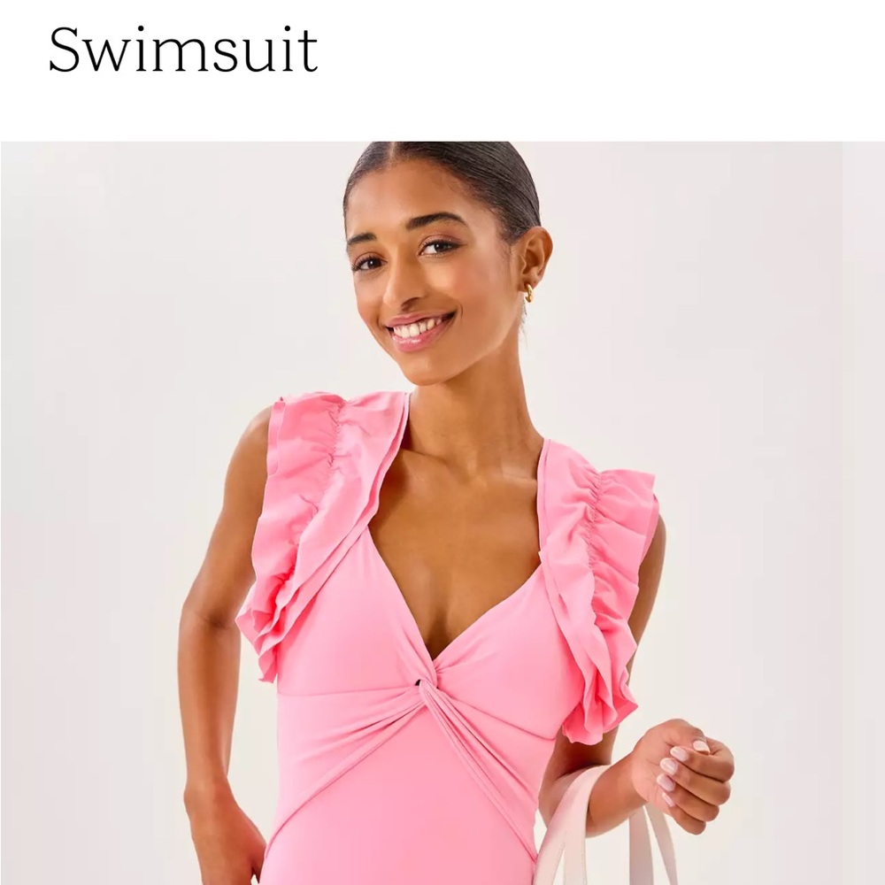 Lilly Pulitzer Vibrant Pink Ruffle One-Piece Swimsuit